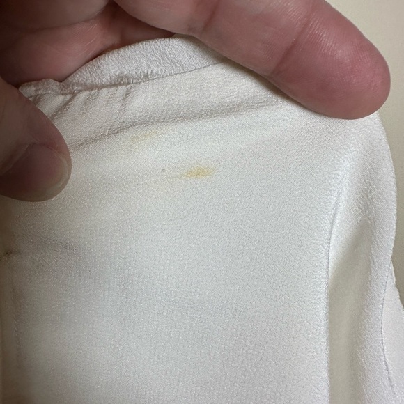 Rails Brand 100% Silk White Sheer Swiss Dot Sleeves Blouse Size XS - Picture 5 of 6